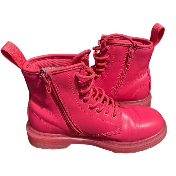 Dr Martens Delaney HOT PINK high top boots Youth size 3 - Picture 5 of 9